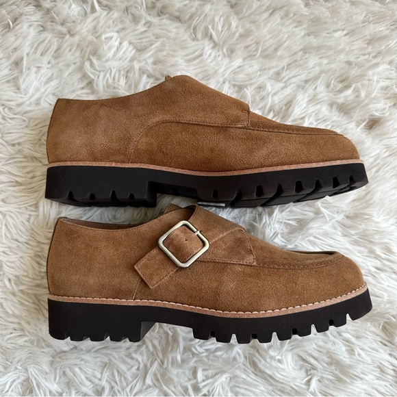 Donald Pliner Elody Monk Strap Suede Loafer Brown New In Box Size 10 - Picture 5 of 9